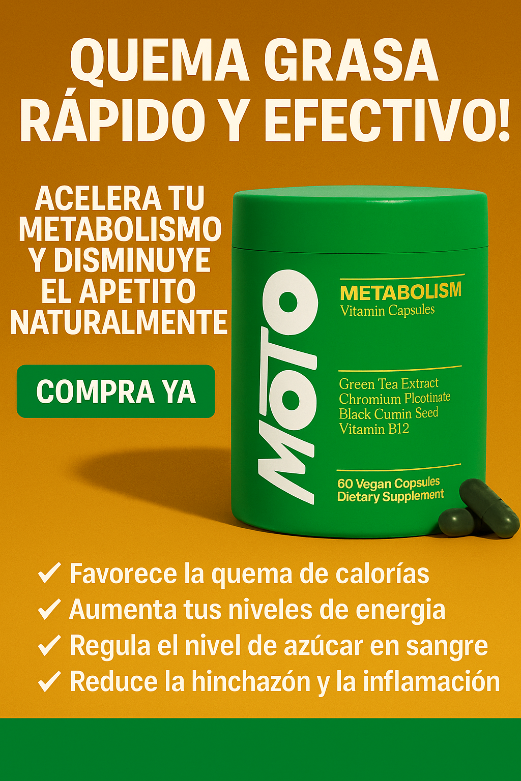 Activa tu Metabolismo, Transforma tu Energía y Quema Grasa - prueba MOTO Metabolism